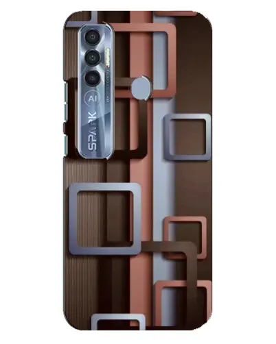 Чохол для TECNO Spark 7 Pro з картинкою «Коричневі об'ємні квадрати» Чохол для TECNO Spark 7 Pro з картинкою «Коричневі об'ємні квадрати»