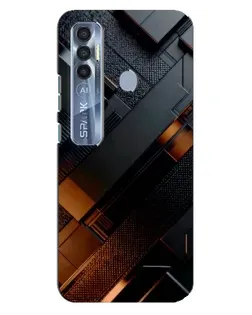 Чохол для TECNO Spark 7 Pro з картинкою «Чорні геометричні блоки»