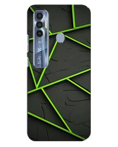 Чохол для TECNO Spark 7 Pro з картинкою «Зелені геометричні лінії» Чохол для TECNO Spark 7 Pro з картинкою «Зелені геометричні лінії»