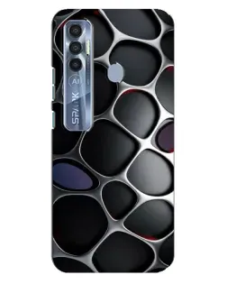 Чохол для TECNO Spark 7 Pro з картинкою «Об'ємна темна решітка»