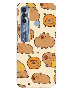 Чехол для TECNO Spark 7 Pro с картинкой «Капибары с апельсинами»