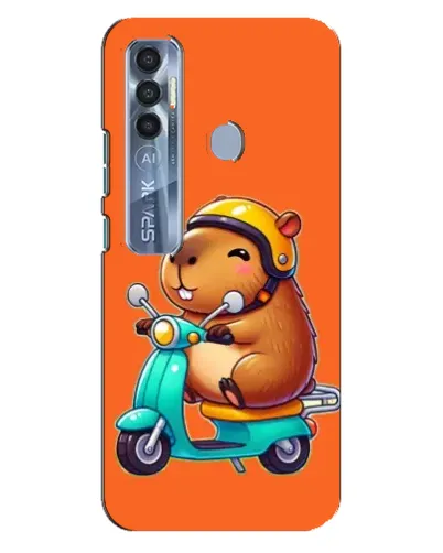 Чохол для TECNO Spark 7 Pro з картинкою «Капібара на скутері» Чохол для TECNO Spark 7 Pro з картинкою «Капібара на скутері»