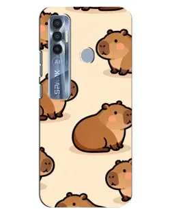Чохол для TECNO Spark 7 Pro з картинкою «Паттерн милих капібар»
