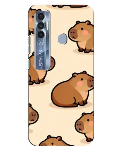 Чохол для TECNO Spark 7 Pro з картинкою «Паттерн милих капібар» Чохол для TECNO Spark 7 Pro з картинкою «Паттерн милих капібар»