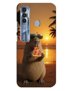 Чохол для TECNO Spark 7 Pro з картинкою «Капібара з піцою»