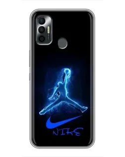 Чохол для TECNO Spark 7P з картинкою «Jordan Neon Blue»