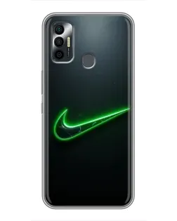 Чохол для TECNO Spark 7P з картинкою «Неоновий контур Nike»