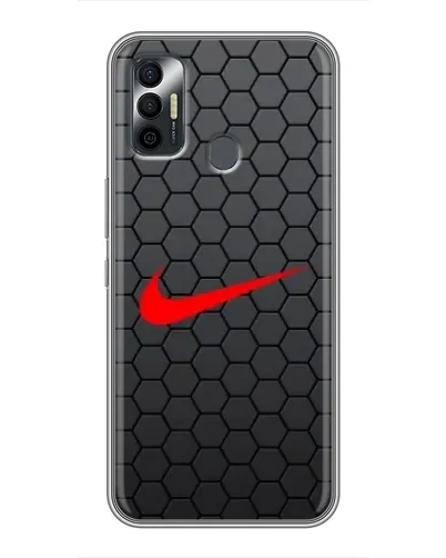 Чехол для TECNO Spark 7P с картинкой «Nike — карбоновая сетка»