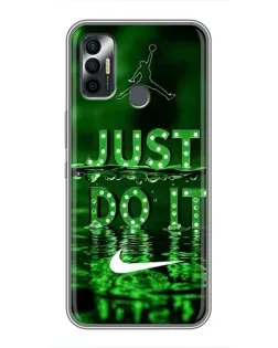 Чехол для TECNO Spark 7P с картинкой «Зеленый неоновый Nike»