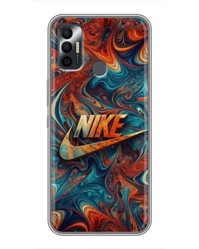 Чехол для TECNO Spark 7P с картинкой «Nike в абстракции»