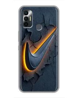 Чехол для TECNO Spark 7P с картинкой «Объемный логотип Найк»