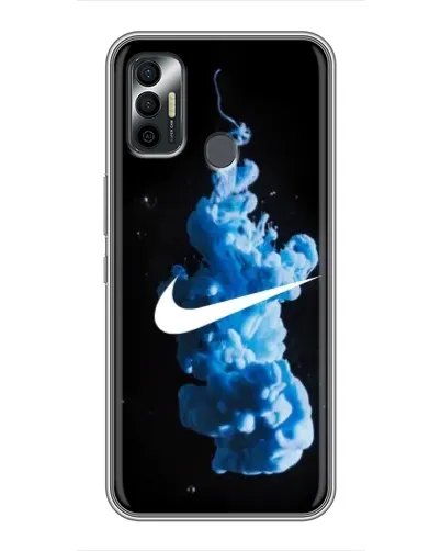 Чехол для TECNO Spark 7P с картинкой «Nike и синий дым»