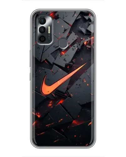 Чехол для TECNO Spark 7P с картинкой «Nike — эффект разломов»