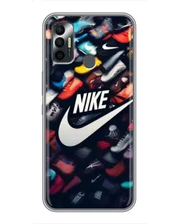 Чехол для TECNO Spark 7P с картинкой «Коллекция кроссовок Nike»