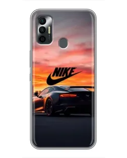 Чехол для TECNO Spark 7P с картинкой «Nike и суперкар»