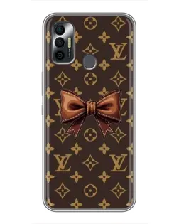 Чехол для TECNO Spark 7P с картинкой «LV с бантом»