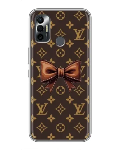 Чехол для TECNO Spark 7P с картинкой «LV с бантом»