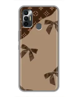 Чехол для TECNO Spark 7P с картинкой «LV — кофейный атлас»