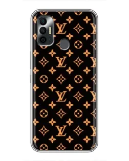 Чехол для TECNO Spark 7P с картинкой «Золотая монограмма LV»