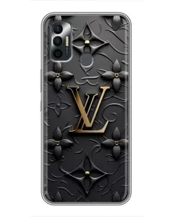 Чехол для TECNO Spark 7P с картинкой «Кожаная текстура LV»