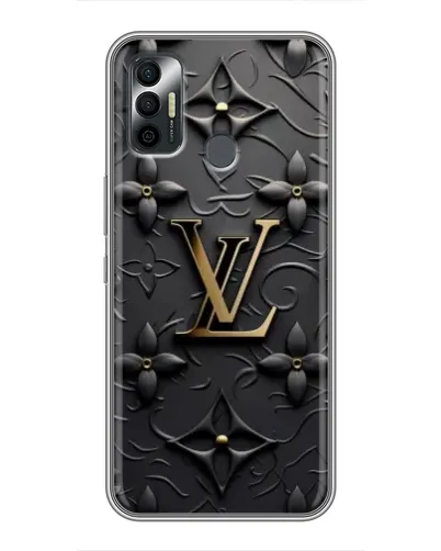 Чехол для TECNO Spark 7P с картинкой «Кожаная текстура LV»