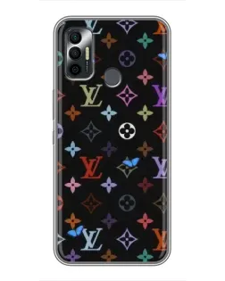Чехол для TECNO Spark 7P с картинкой «Цветная монограмма LV»