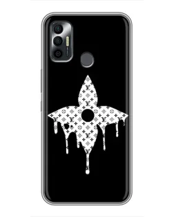 Чехол для TECNO Spark 7P с картинкой «Цветочная монограмма»