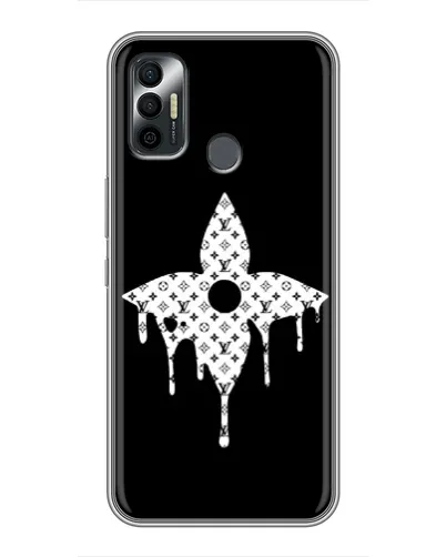 Чехол для TECNO Spark 7P с картинкой «Цветочная монограмма»