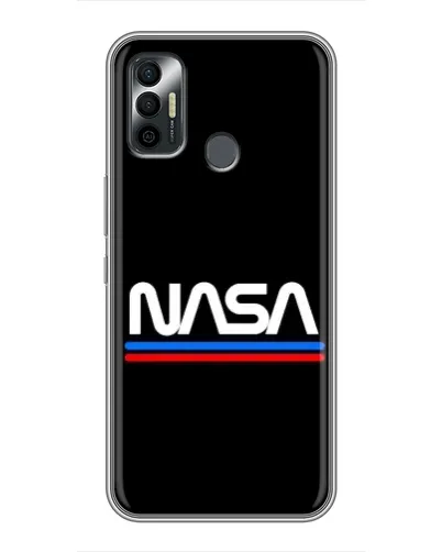 Чехол для TECNO Spark 7P с картинкой «NASA — классика Red Blue»