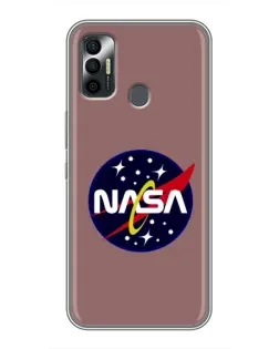 Чехол для TECNO Spark 7P с картинкой «NASA — ретро космос»