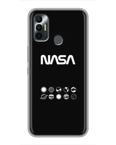 Чехол для TECNO Spark 7P с картинкой «NASA — технический принт»
