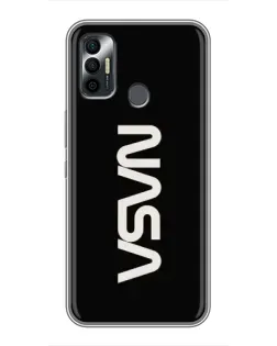 Чехол для TECNO Spark 7P с картинкой «NASA — вертикальный логотип»