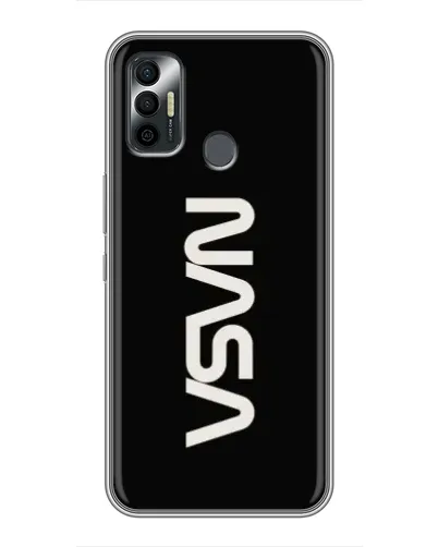 Чехол для TECNO Spark 7P с картинкой «NASA — вертикальный логотип»