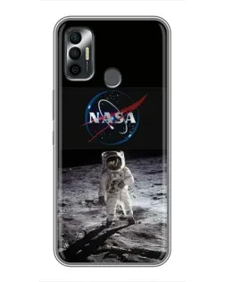 Чехол для TECNO Spark 7P с картинкой «Астронавт на Луне»