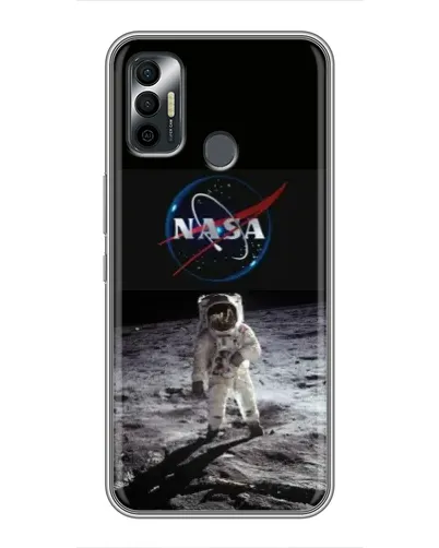 Чехол для TECNO Spark 7P с картинкой «Астронавт на Луне»