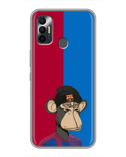 Чехол для TECNO Spark 7P с картинкой «Bored Ape — фанат Барсы»