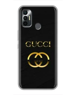 Чехол для TECNO Spark 7P с картинкой «Золотой логотип Gucci»