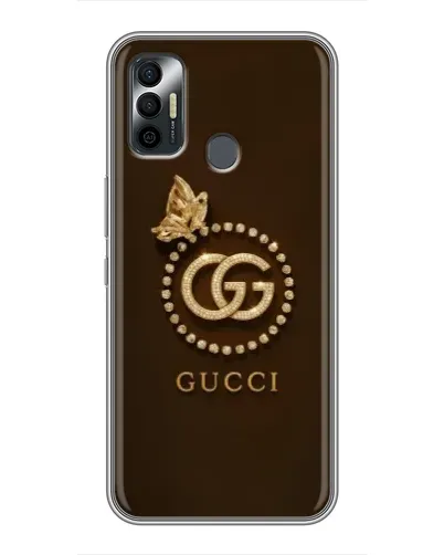 Чехол для TECNO Spark 7P с картинкой «Gucci — золотая бабочка»