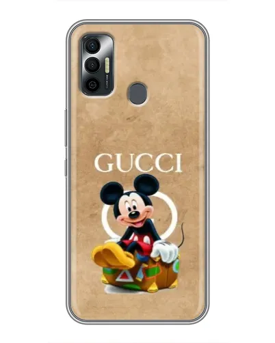 Чехол для TECNO Spark 7P с картинкой «Микки Маус Gucci — крафт»