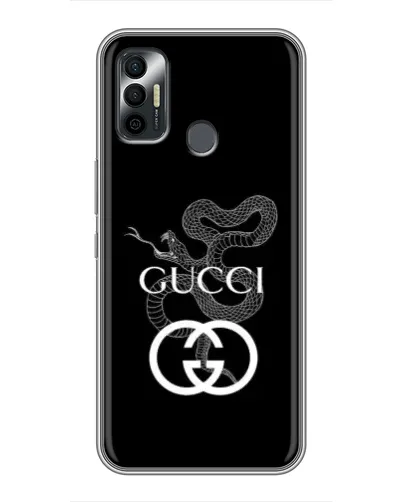 Чехол для TECNO Spark 7P с картинкой «Gucci — серебряная змея»