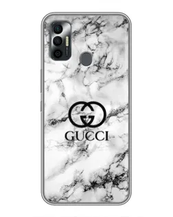 Чехол для TECNO Spark 7P с картинкой «Gucci — мраморный шик»