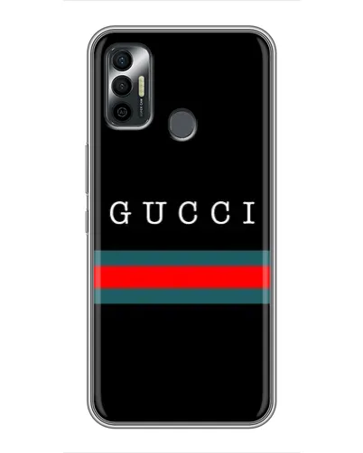 Чехол для TECNO Spark 7P с картинкой «Gucci — красный пояс»