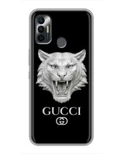 Чехол для TECNO Spark 7P с картинкой «Gucci — серебряный лев»