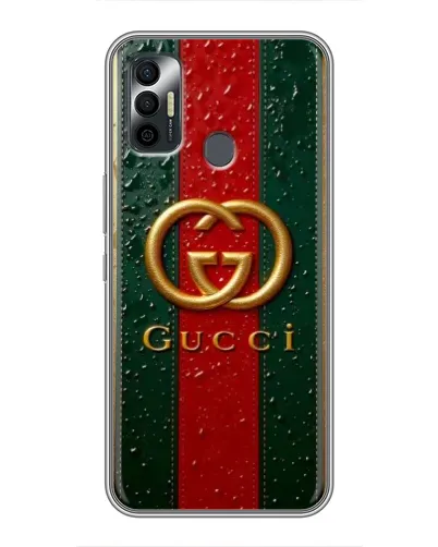 Чохол для TECNO Spark 7P з картинкою «Gucci — фірмова смуга та золото» Чохол для TECNO Spark 7P з картинкою «Gucci — фірмова смуга та золото»