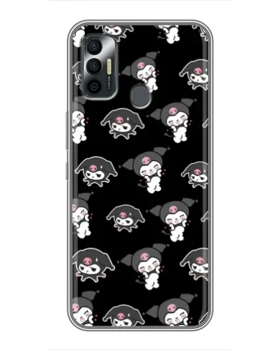 Чохол для TECNO Spark 7P з картинкою «Чорний паттерн Kuromi»