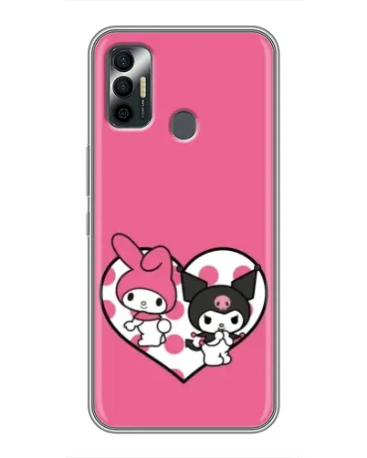 Чохол для TECNO Spark 7P з картинкою «Kuromi та My Melody»