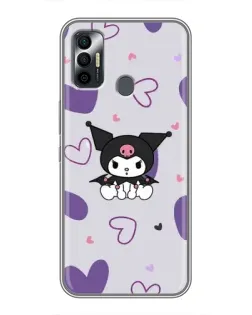 Чохол для TECNO Spark 7P з картинкою «Kuromi та лавандові серця»