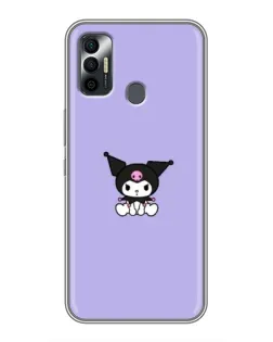 Чохол для TECNO Spark 7P з картинкою «Kuromi — фіолетовий мінімалізм»