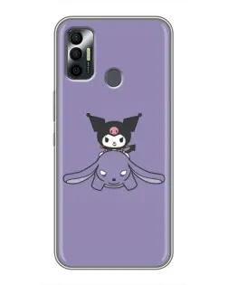 Чохол для TECNO Spark 7P з картинкою «Kuromi на ліловому фоні»