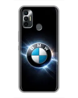 Чохол для TECNO Spark 7P з картинкою «BMW — неонове сяйво»